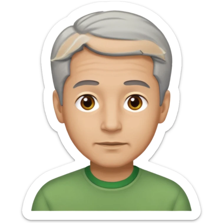 The Wizard from The Wizard of Oz with light skin, brown eyes, grey hair, green outfit sticker