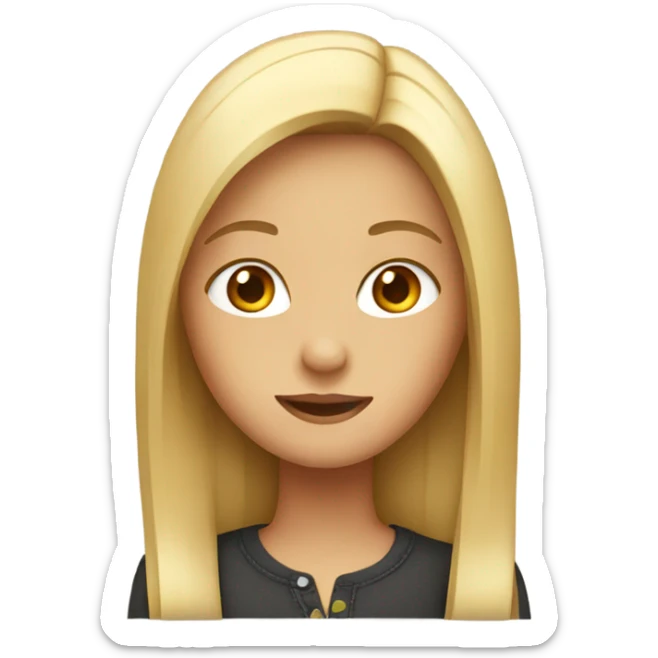 Girl with straight hair sticker