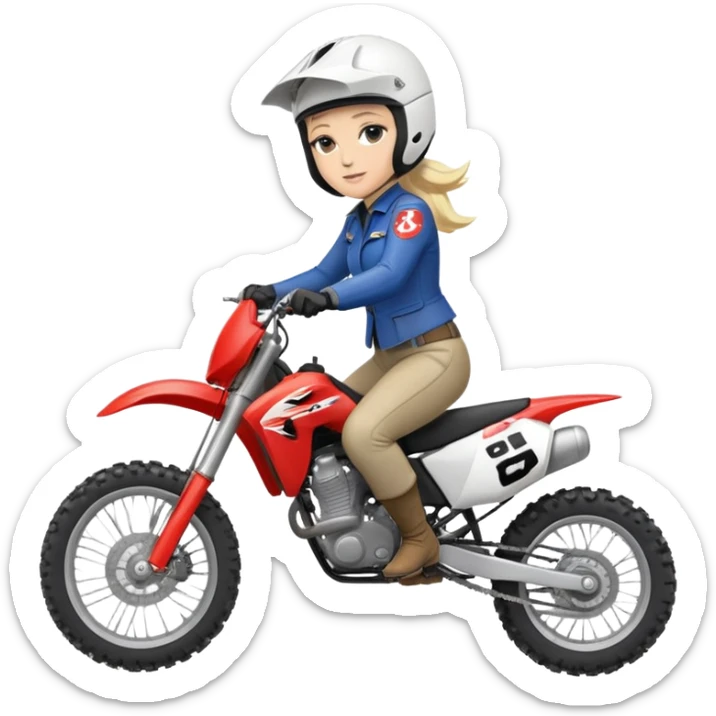 Marine lepen qui fait des roue arrière sur une moto cross  sticker