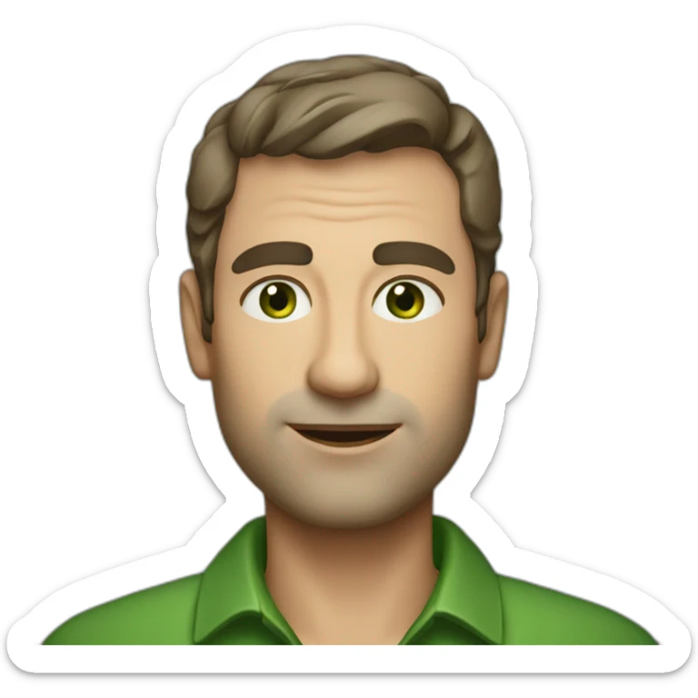 man of 45 years old french with very short cut hair and green eyes  sticker