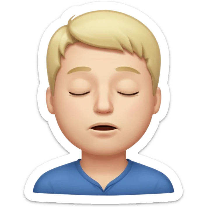 A male with closed eyes but the mouth is whistling sticker