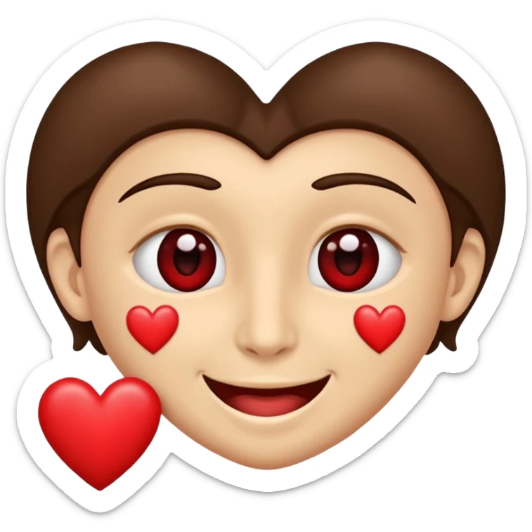 Perezoso con 2 corazones al lado izquierdo de la cara y un corazón al lado derecho la cara y los ojos serrados sonriendo como enamorado sticker