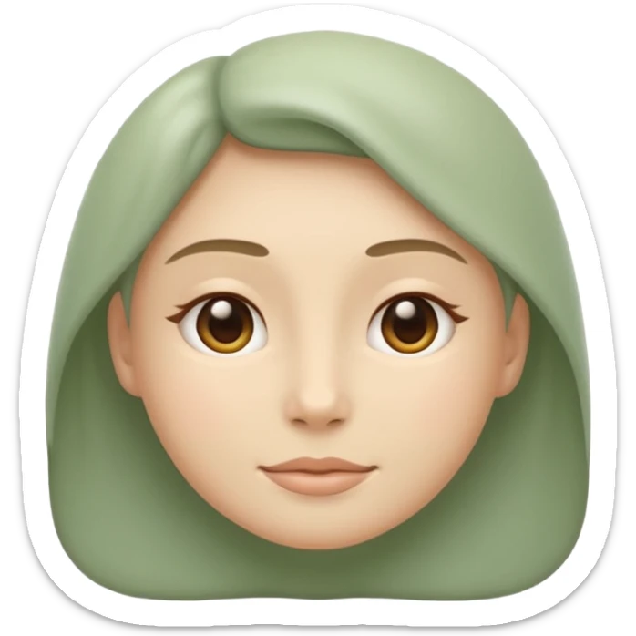 Minimal wellness emoji representing tighter skin and firmness,
subtle lifting effect, smooth contours, calm and natural,
no beauty or cosmetic symbols, soft sage green color palette sticker