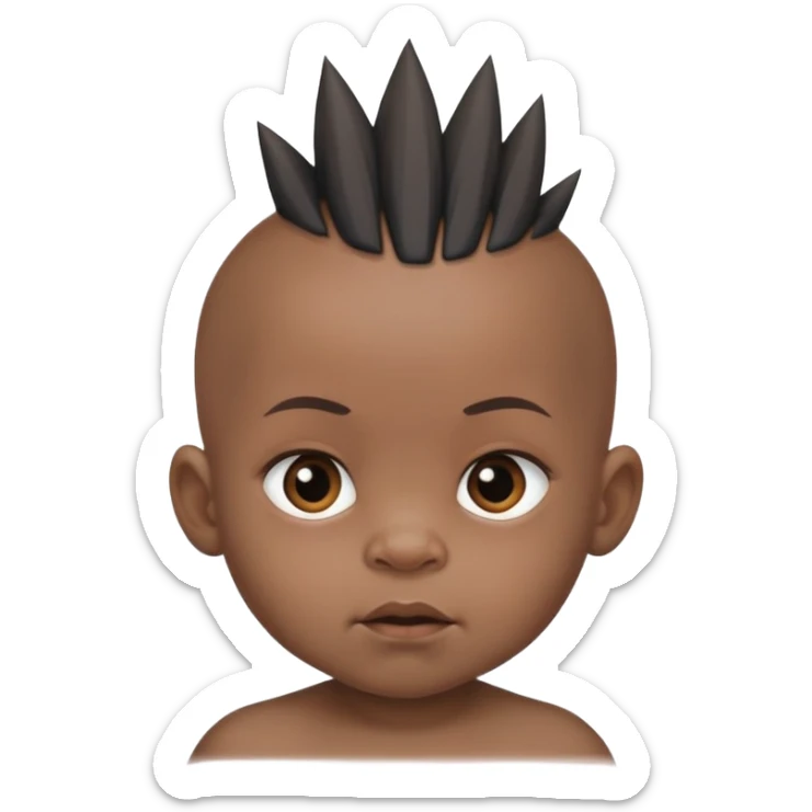 I want a black baby in which the baby has a mohawk in the centre and then he is bald from sides and he is ugly as well sticker