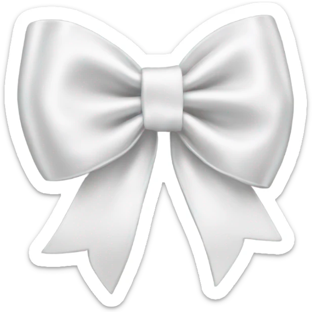 white satin bow sticker