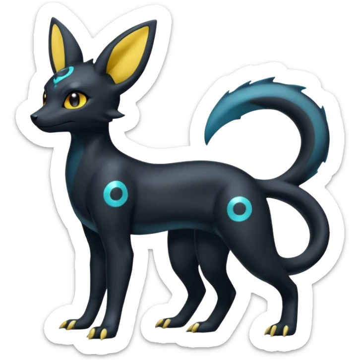 Shiny Umbreon-Amaura-Salandit-Fakémon-fusion (full body) sticker
