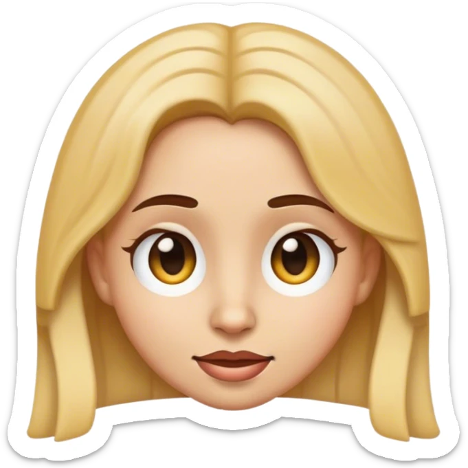 Emoji with a big nose and girl style hair sticker