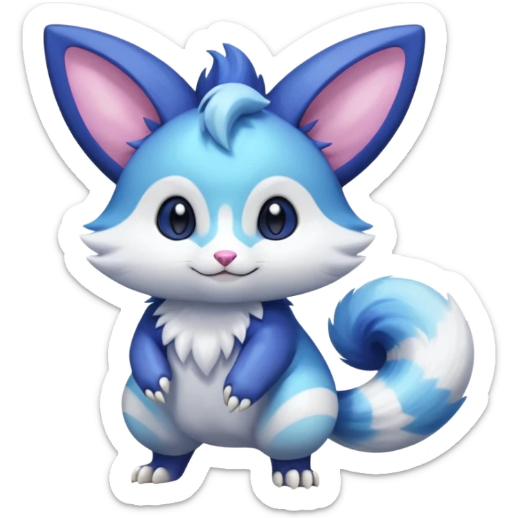 Shiny Exotic Colorful Pastel-Nebula-Gradients Furret-Meowstic-Zangoose-Hybrid (Full body) sticker