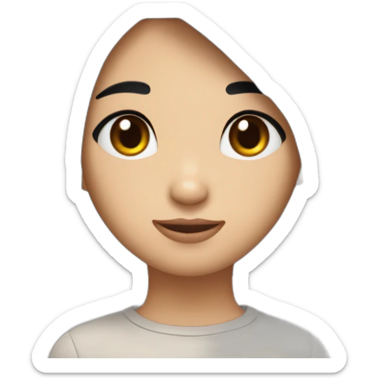 American born Taiwaness with a black hair and eyes like cat and a mole beside eyebrow sticker