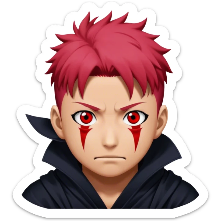 The image is an emoji-style depiction of Ryomen Sukuna from Jujutsu Kaisen sticker