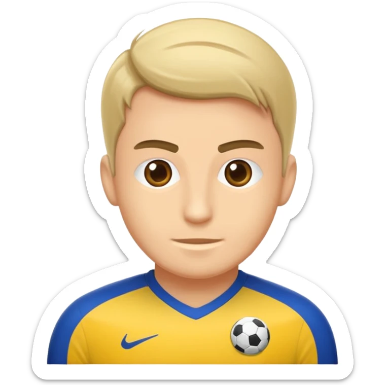 Sebastian Szymanski futbolcusu, genç Polonyalı futbolcu, kısa saçlı, futbol formasıyla, futbol topuyla, dinamik pozda sticker