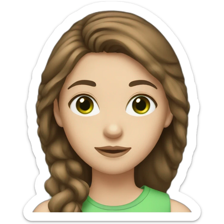 teenage girl wit brown hair and green eyes sticker