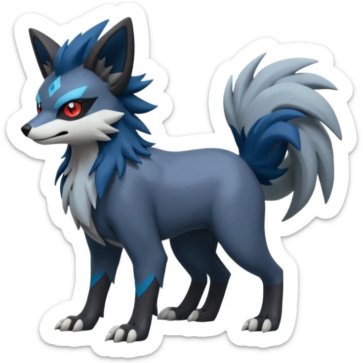 Mightyena-Zorua-Silvally-Fakémon-hybrid-creature (full body)  sticker