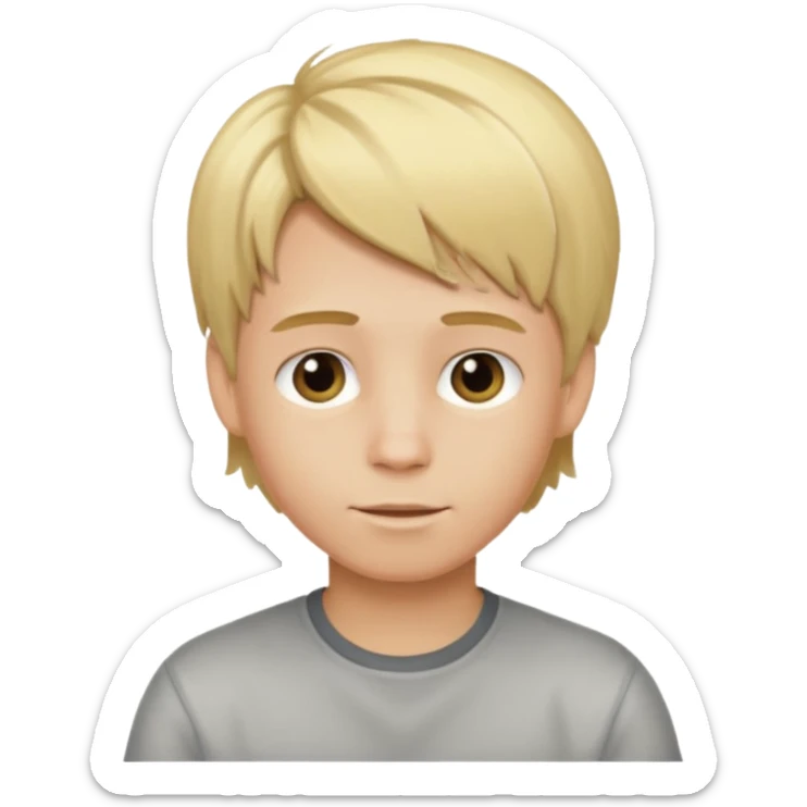 Je veux un garçon blond qui montre à la caméra ses cheveux avec des mèches blondes sticker