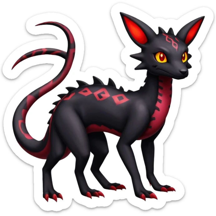 Salazzle-Salandit-Umbreon-Fakémon-hybrid-creature (full body)  sticker