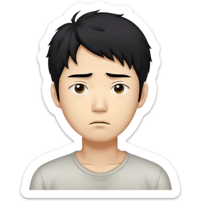 Seong Gi-hun squid game A tall, slim man with messy, unkempt black hair and tired eyes, showing signs of stress. sticker