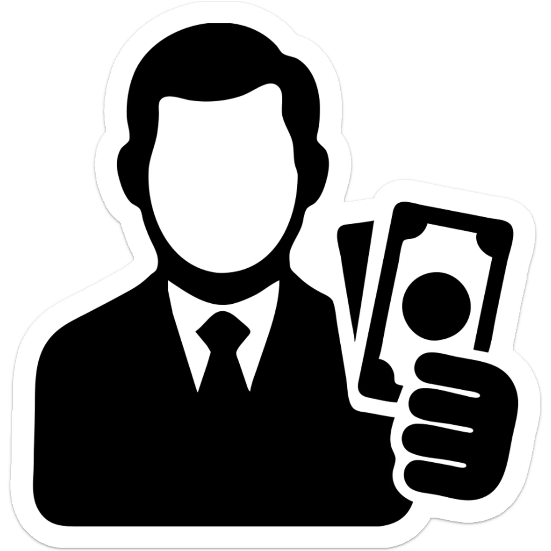 Nikolai Astrup, Norwegian politician, holding a pack of money in his hand sticker