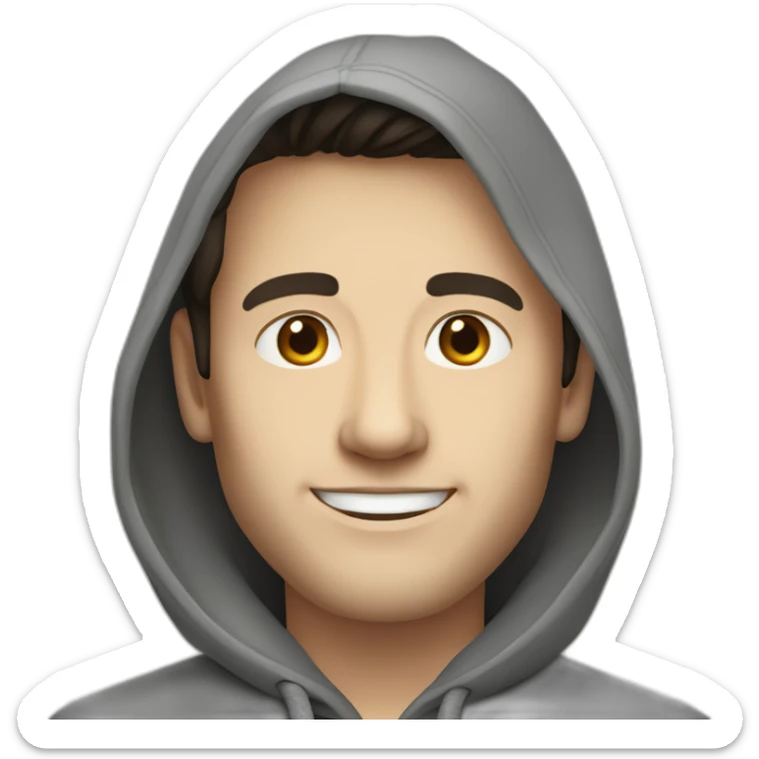 Whiteskin-Smiling-man-in-gray-hoodie-with-dark-hair sticker