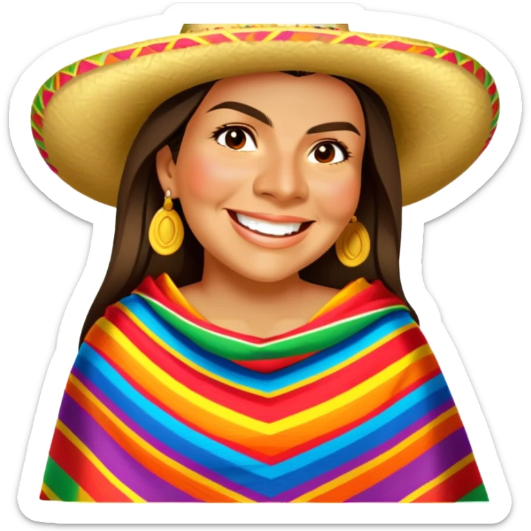 Create different emoticons with Hispanic cultural outfits using the picture sticker