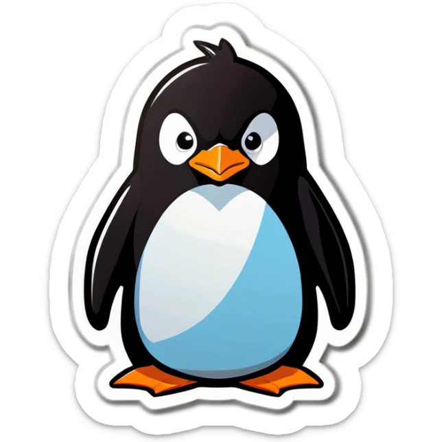 An angry penguin sticker
