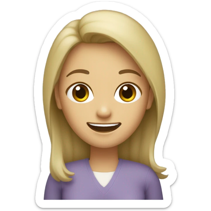 crea un avatar de una mujer dentista, con pelo castaño claro, ojos verdes y preocupada  sticker