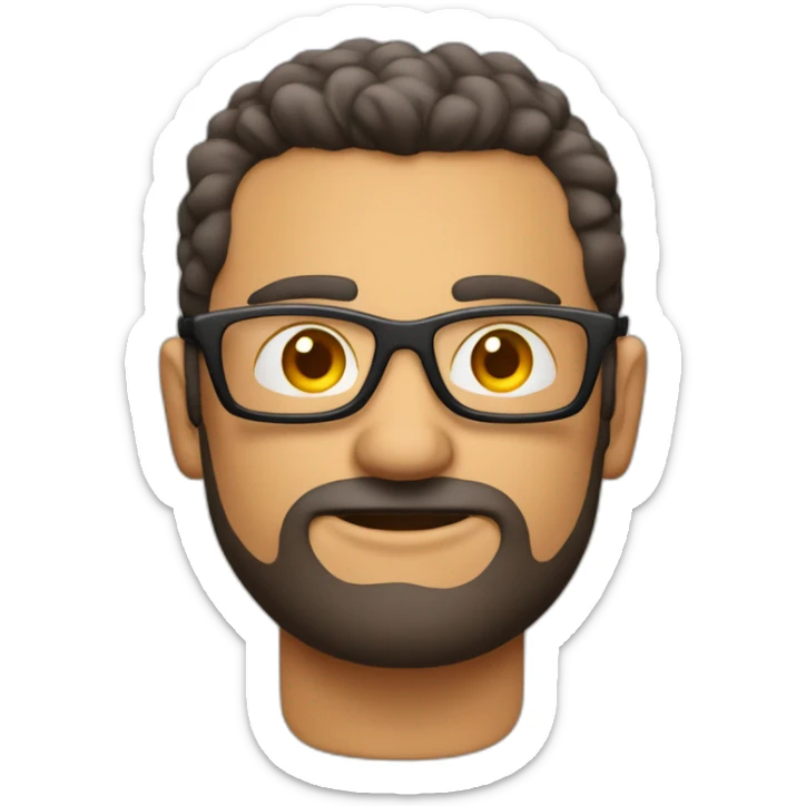 Hombre gordo canoso con gafas y un polo rojo sticker