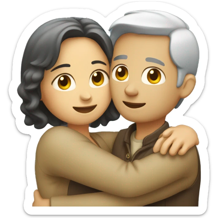 Couple hugging sticker