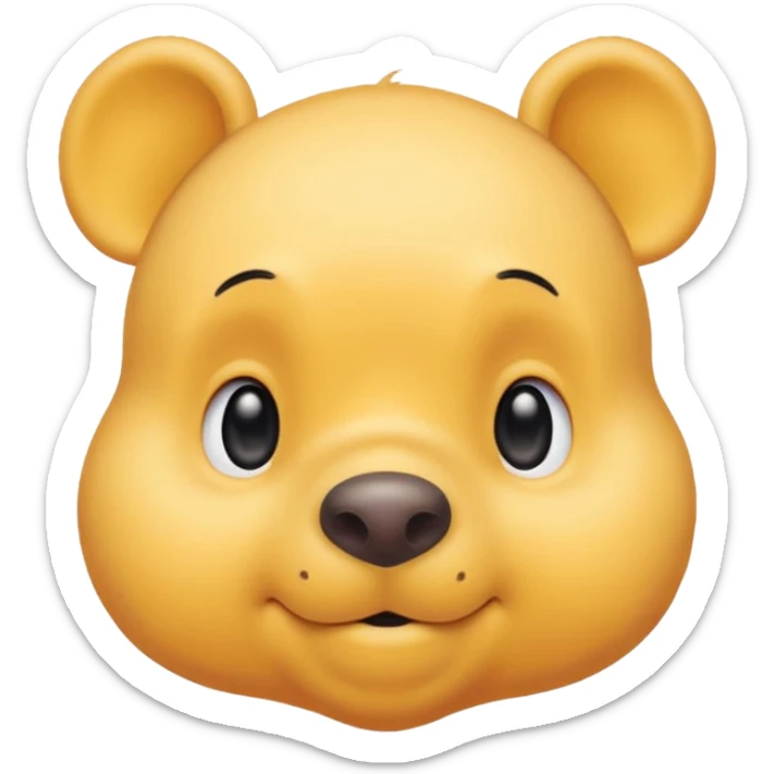 winee the pooh with yellow pastel skin cute and with no body no shirt only the head sticker