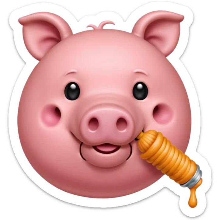Un cerdito mordiéndose el dedo coqueteando que el cerdo tenga pestañas cortitas y encrespadad sticker