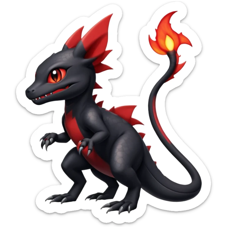 Salandit-Umbreon-Charmeleon-Fakémon-hybrid-creature (full body)  sticker