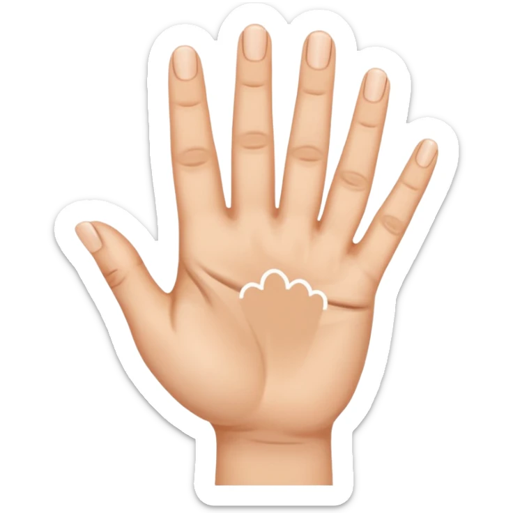 Fais-moi demain coller les unes à côté des autres. La première main gauche le pouce, l’index, majeur sont levé alors que l’annulaire et auriculaire sont repliés. Reproduit la même chose pour la main droite. sticker