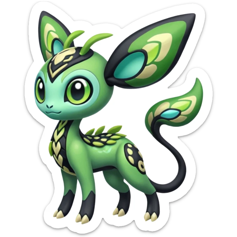 Colorful Exotic Meloetta-Zygarde-Virizion-Venom-Stitch-Fakémon-creature-hybrid sticker