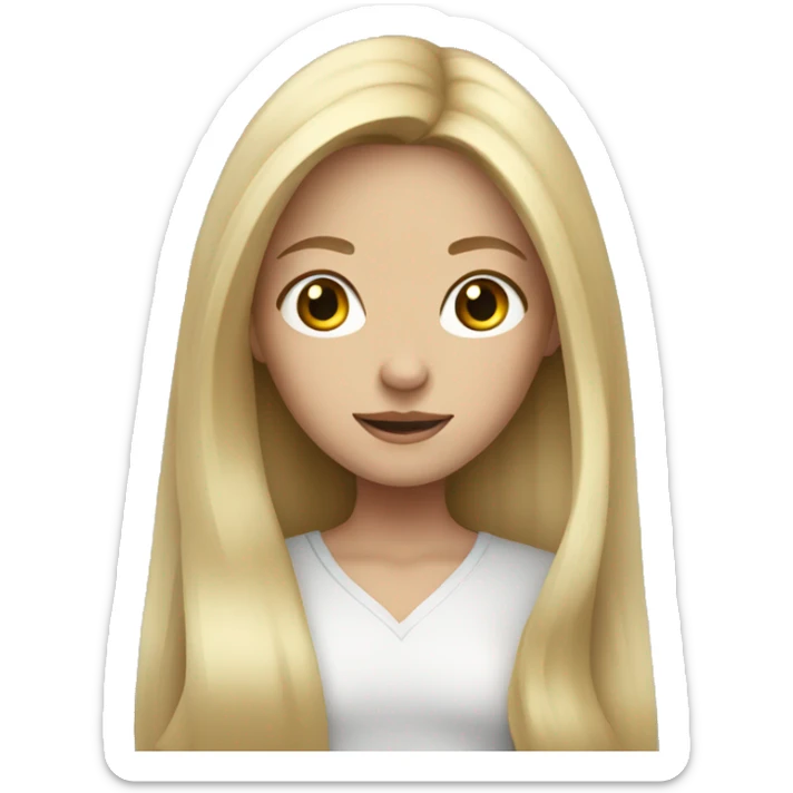 girl with a long blonde hair and grey eyes sticker