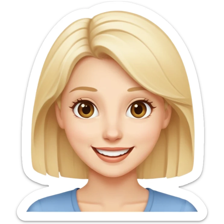 maman solo, femme blonde, expression joyeuse, style épuré, fond neutre sticker