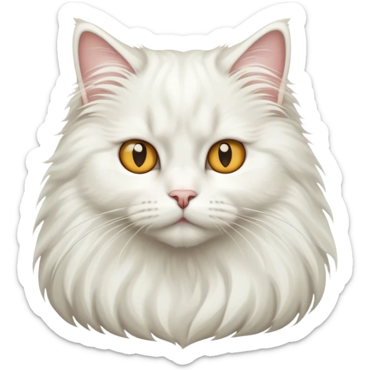 White long-haired cat sticker