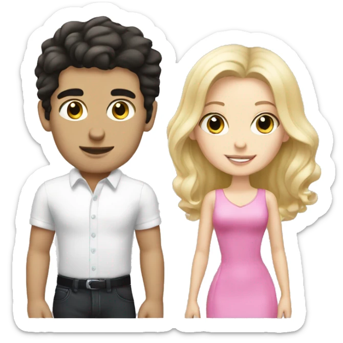 white boy with dark hair buying blonde girl pink brabus  sticker