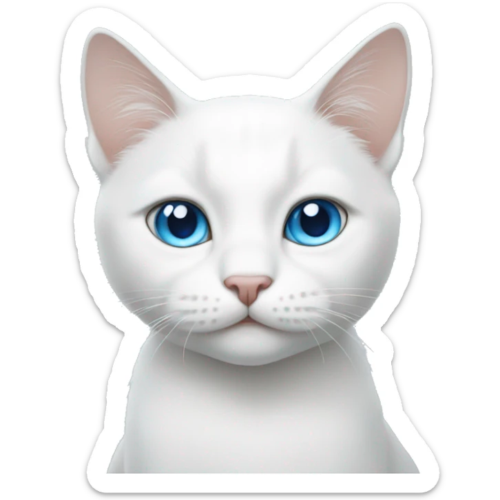 white cat with blue eyes sticker