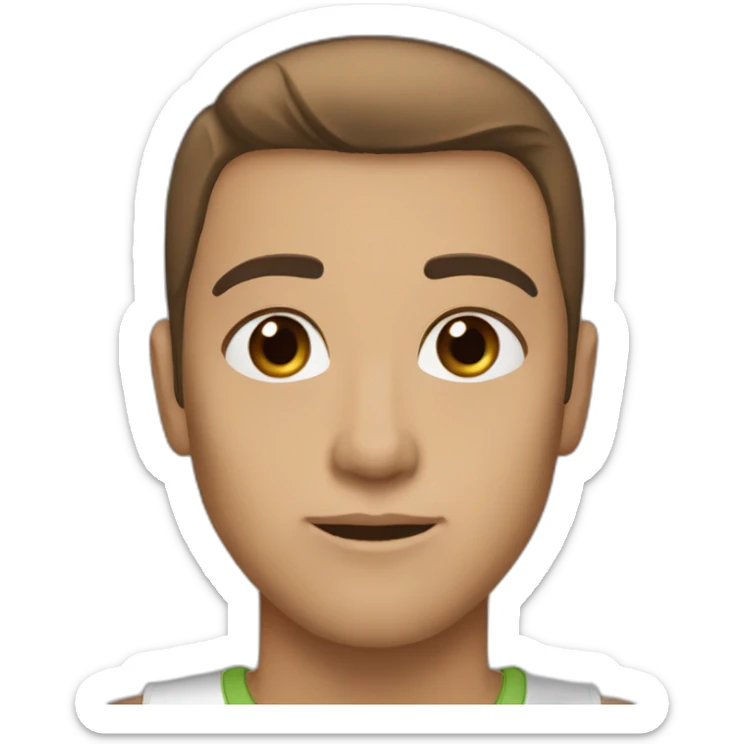 straight hair brown eyes fair skin sticker