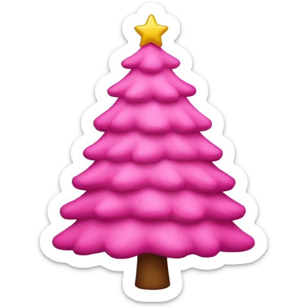 pink christmas tree sticker