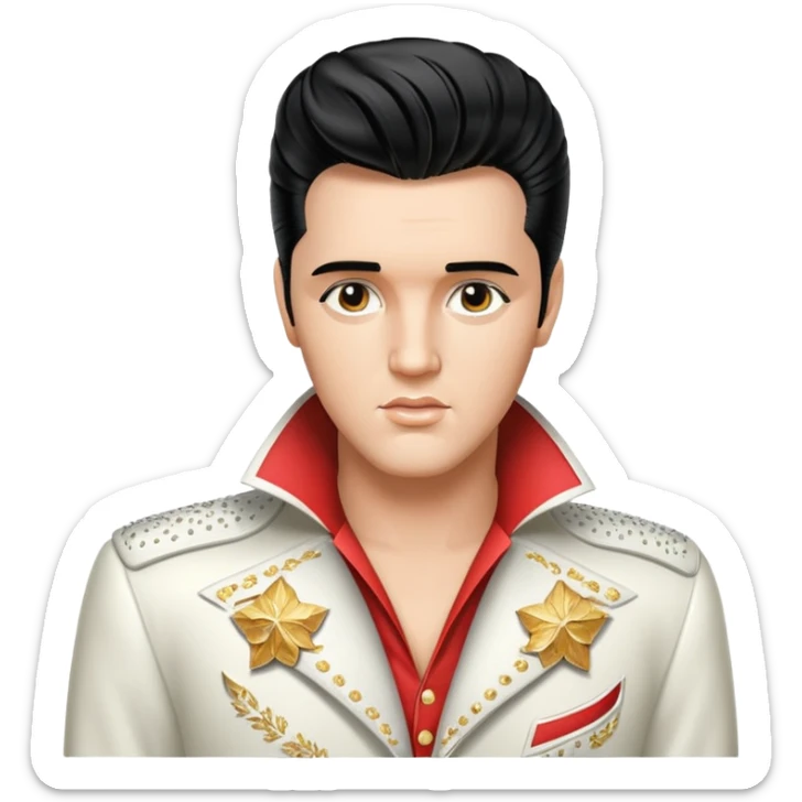 Elvis Presley with pompadour hairstyle, chest and up portrait sticker