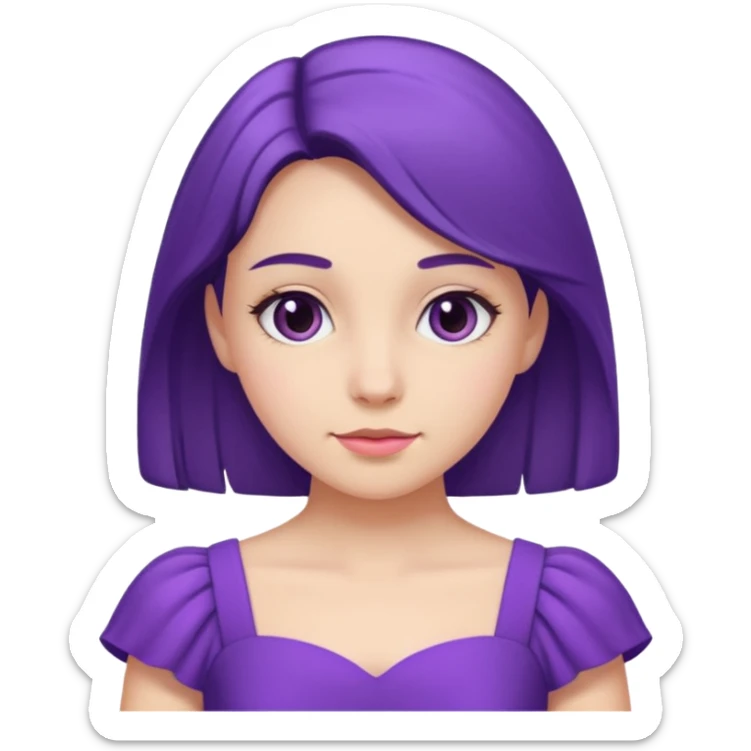 👗🧍‍♀️ merge this emojis the dress should be purple on a girl sticker