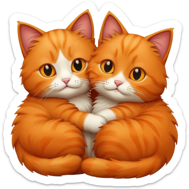 Two cats in love cuddling sticker