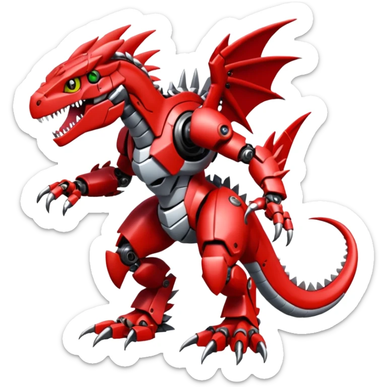  Cool Digimon-Fakemon-Guilmon-Groudon-Velociraptor-Dragon-Mecha full body sticker