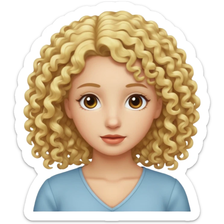 women with curly blonde hair sticker