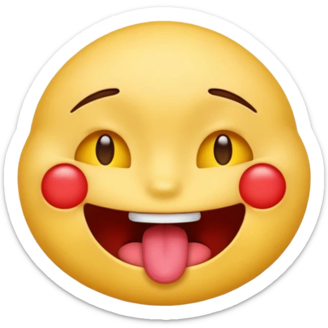 a emoji with its eyes closed, with a red X inits eyes, and its tongue out sticker
