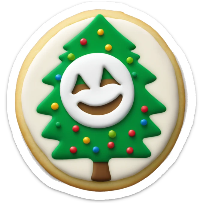 One round Pillsbury Christmas sugar cookie with a green Christmas tree in the middle  sticker