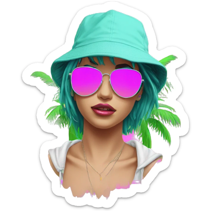 Vaporwave person hoodie dancing hip hop bucket hat tropical Skater fashion aesthetic baggy clothes graphic t shirt 420 sticker