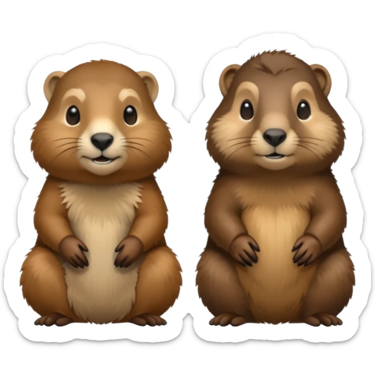 Une marmotte femelle et un marmotte mal qui sont amoureux  sticker