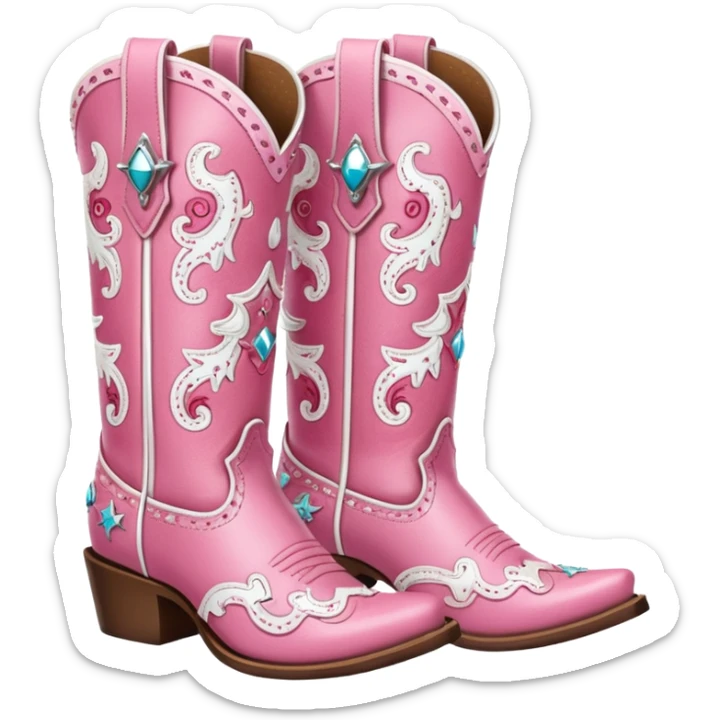 cowgirl boots cute a tiny bit of red on it NO TEAL a little girlie sticker