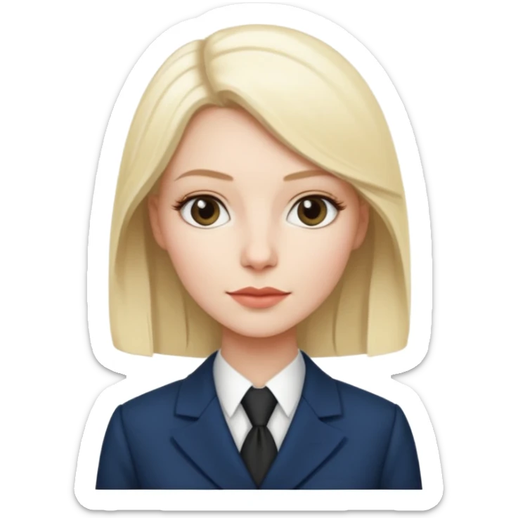 femme blanche et blonde habillée avec une robe professionnelle des avocats en France sticker